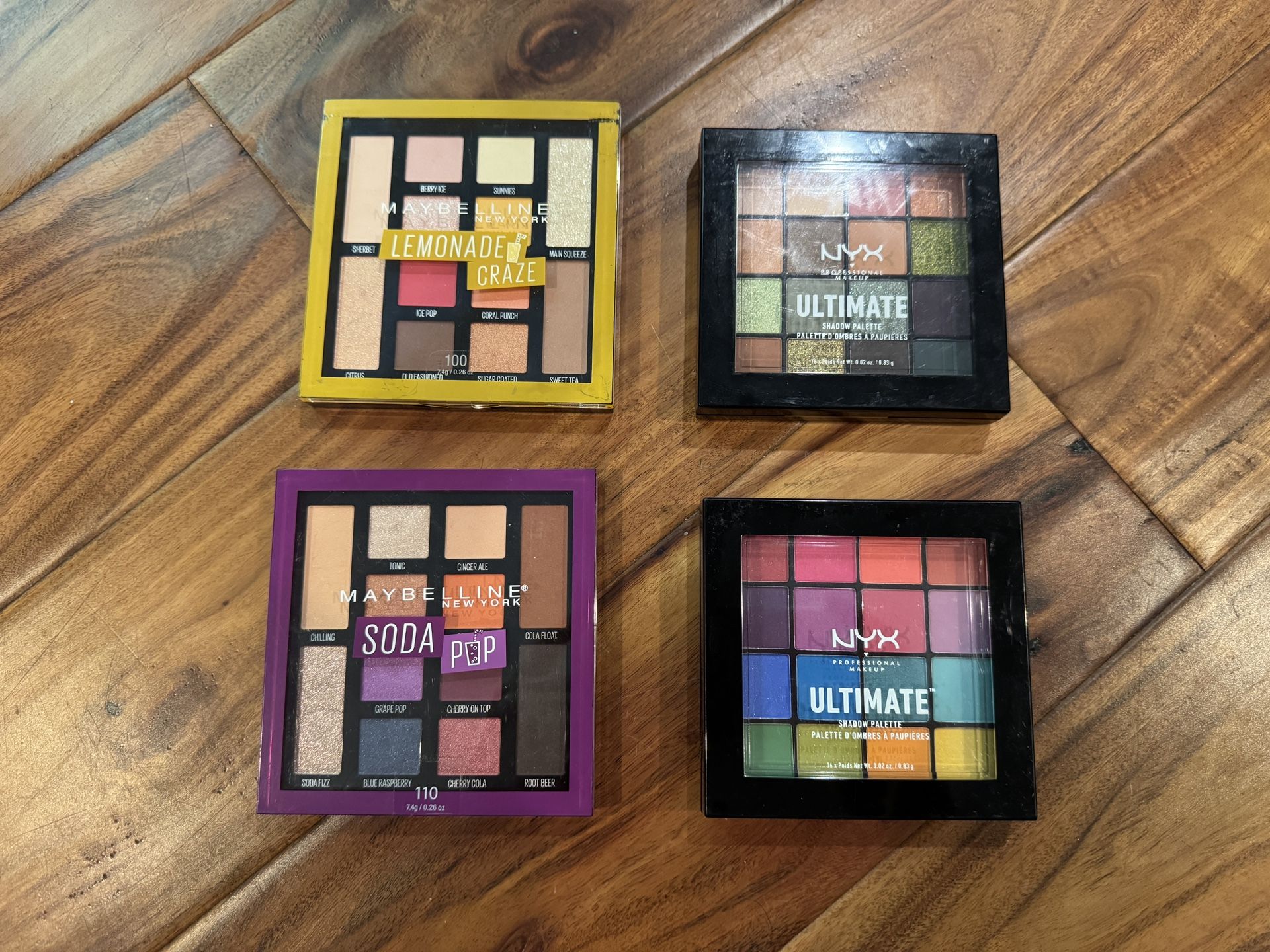 🌈 4 Eyeshadow Palettes – Maybelline & NYX – $15 for All