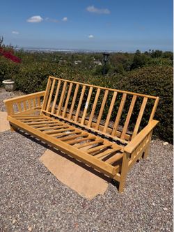 Futon sofa day bed with comfy full mattress