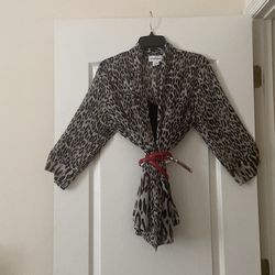 Woman’s Animal Print Sheer Shirt