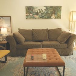 Pull Out Olive Green Couch 