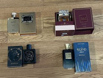 Rasaasi Hawas Elixir, Lattafa Khamrah, Rayhaan, Khadlaj Island Dreams perfumes 80$ EACH