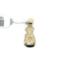 10kt Gold Pendant Small Money Bag 1.40grams 150859 12