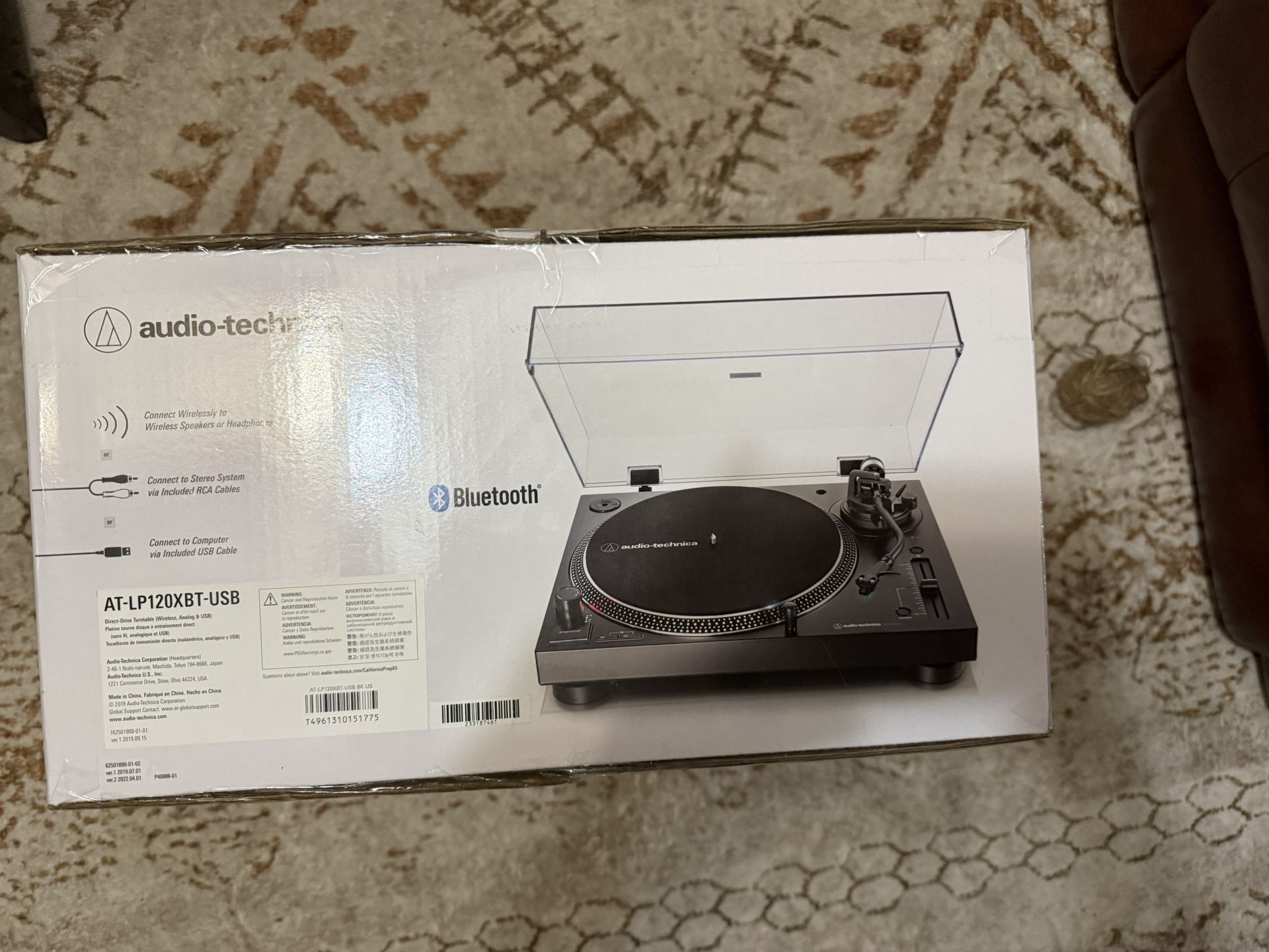 Brand New Record Player Audio Technica Turntable AT-LP120XBT-USB-BK