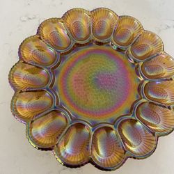 Carnival Glass Egg plate 