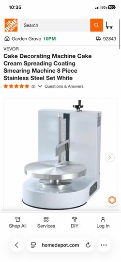 VEVOR Cake Decorating Machine, Cake Cream Spreading Coating Smearing Machine, Low Noise Cake Frosting Machine, Turntable with Adjustable Scraper