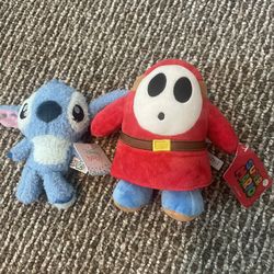 Plush Stitch And Mario Characters