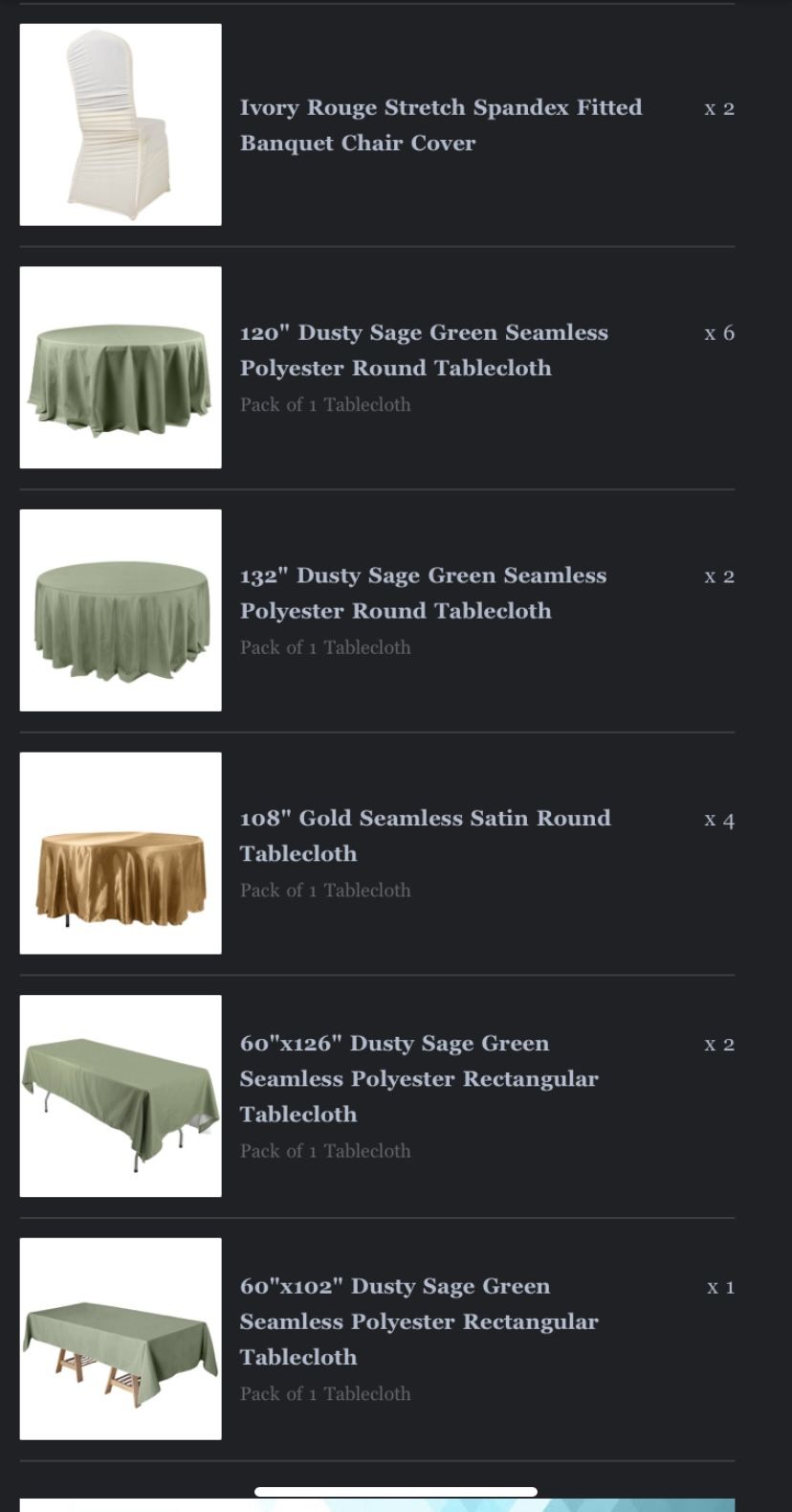 Wedding Tablecloths Napkins Chair Covers