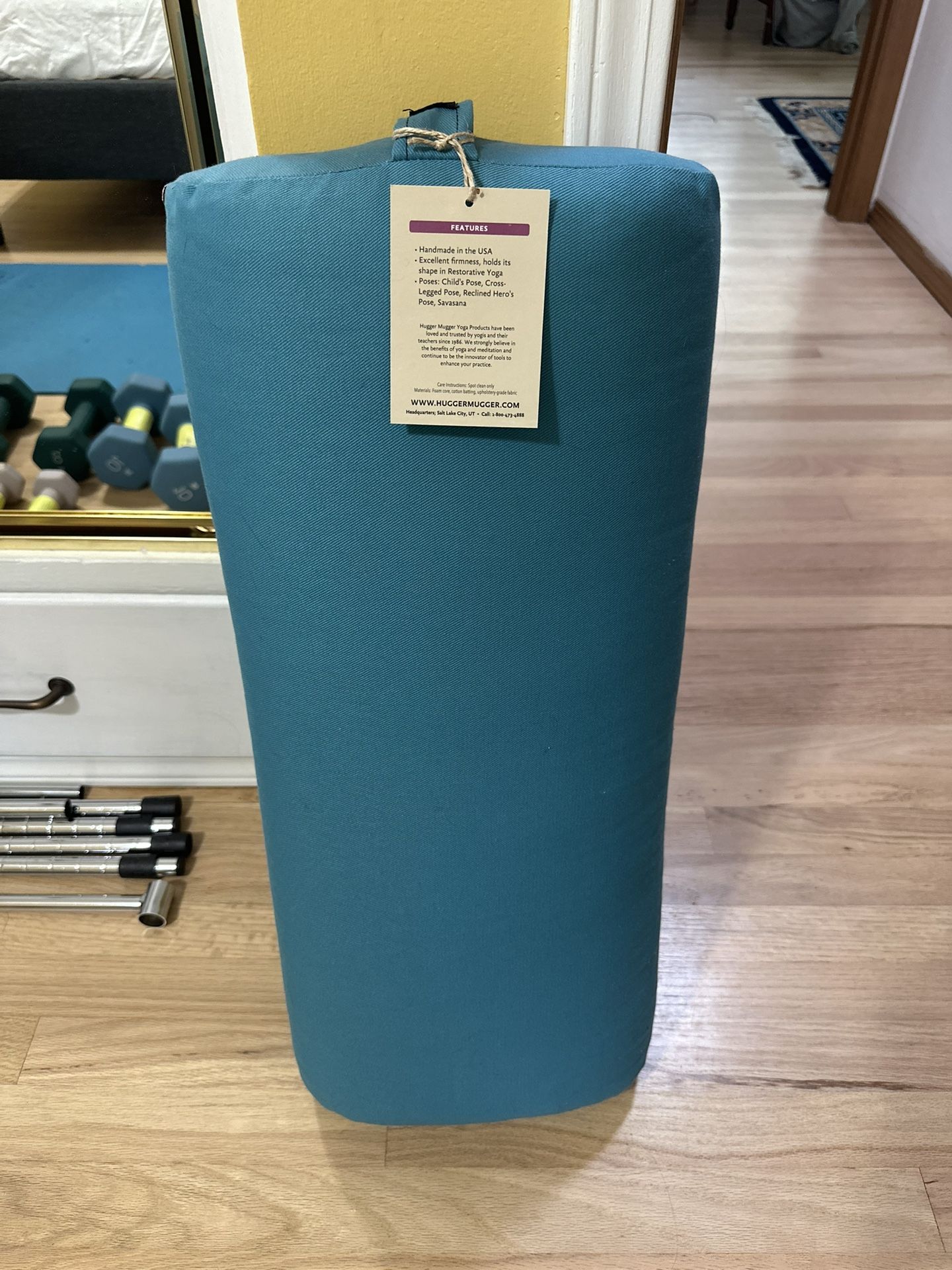 Brand new Hugger Mugger Standard Size Yoga Bolsters In Aqua And Plum