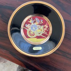 Vintage Chokin Art Plate 24kt gold
