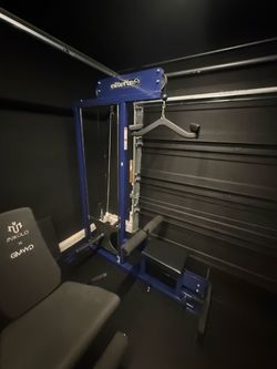Rare EliteFTS Commercial Plate-Loaded Lat Pulldown & Low Row with attachments