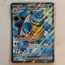 POKÉMON TCG BLASTOISE EX FULL ART! HOLO RARE! 184/165 SV POKÉMON 151!