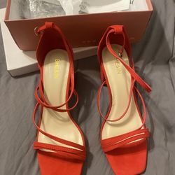 Shein Red Strappy Heels