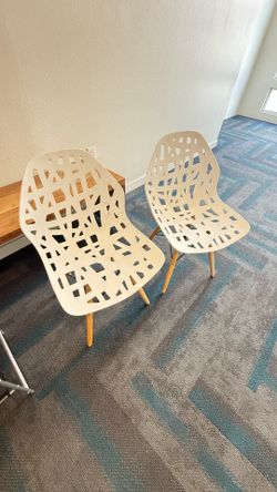 Set of 2 Modern Cutout Side Chairs