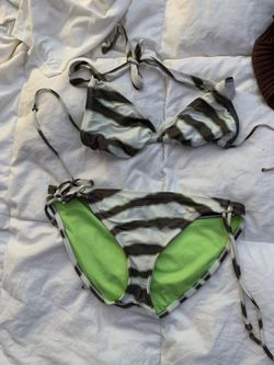Bathing Suit - Brown Green White 