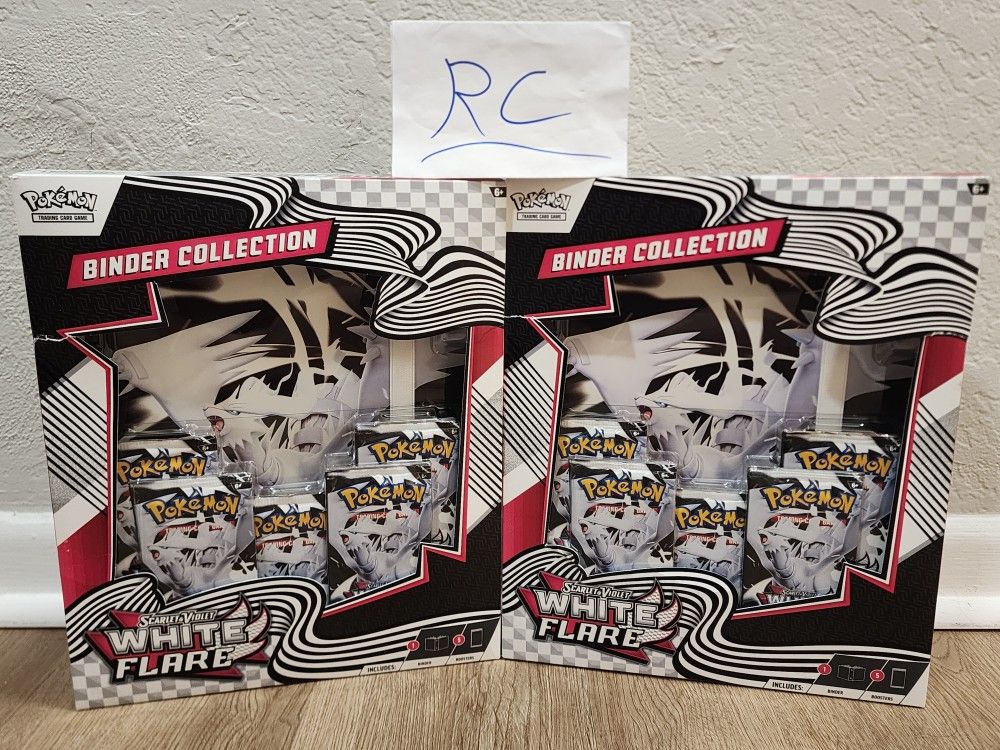 (2) Pokemon TCG Scarlet & Violet 10.5 White Flare Binder Box