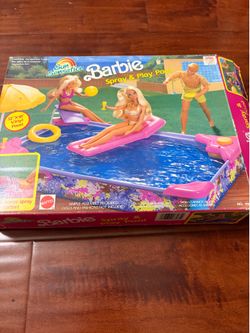 1991 Mattel Sun Sensation Barbie Spray & Play Pool #7565 Open Box Vintage