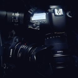 Canon EOS R100, EOS 7D,  <5k & 21k s/c, 4 Lenses, Bag, Accessories+