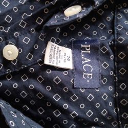 The Children's Place Long Sleeve Button Down With Print Size 14 
