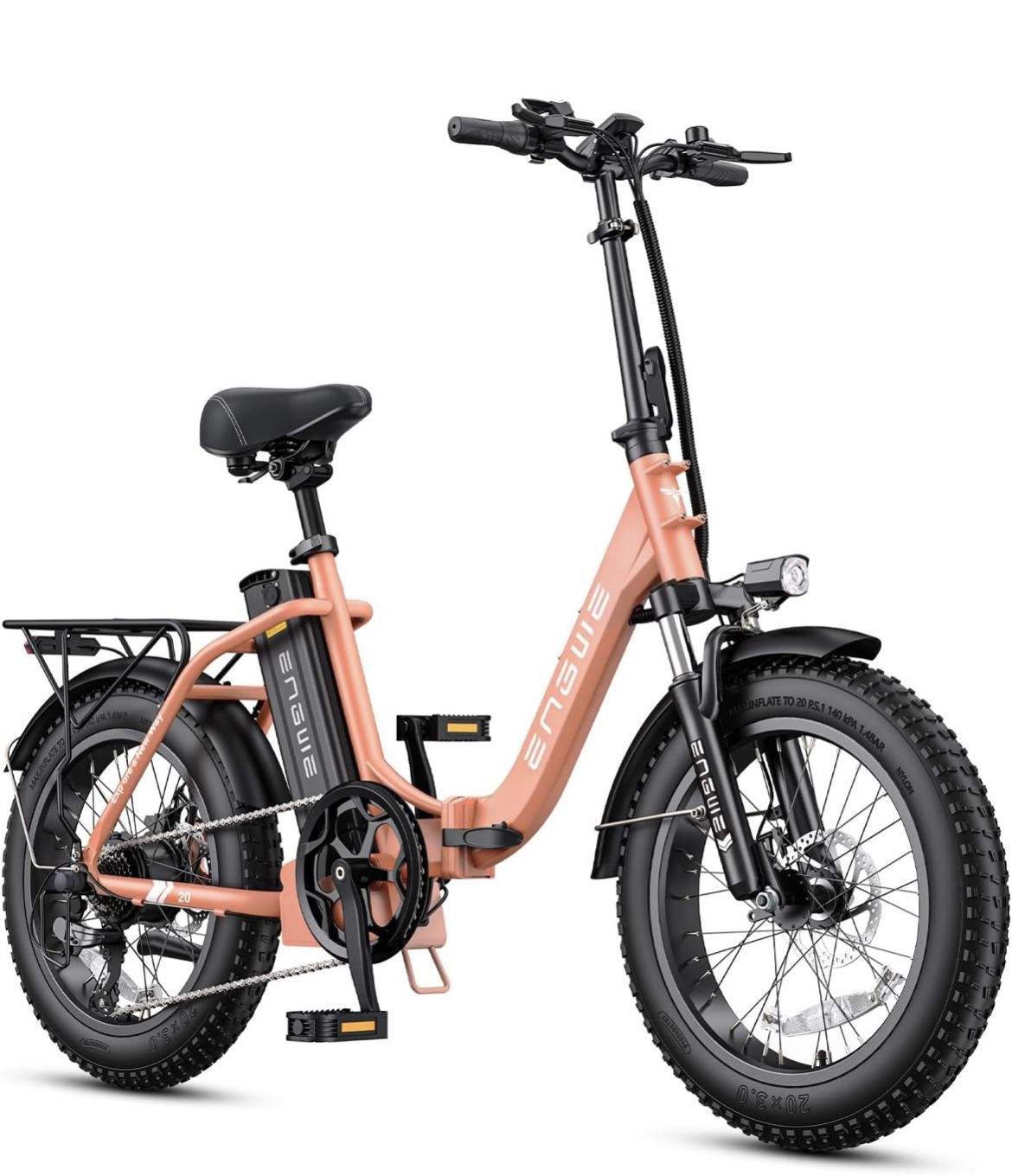 ENGWE 1125W/750W Electric Bike for Adults, L20 2.0 20''×3.0" Fat Tire Electric Bicycle 52V/36V 13Ah Removable Battery Max Range 68/62Miles & 28/20MPH