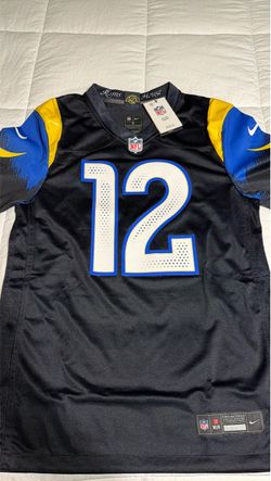 LA Rams Puka Nacua #12 Rivalries Black Jersey Men’s Size Small