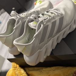 Adidas White and Silver Athletic Shoes