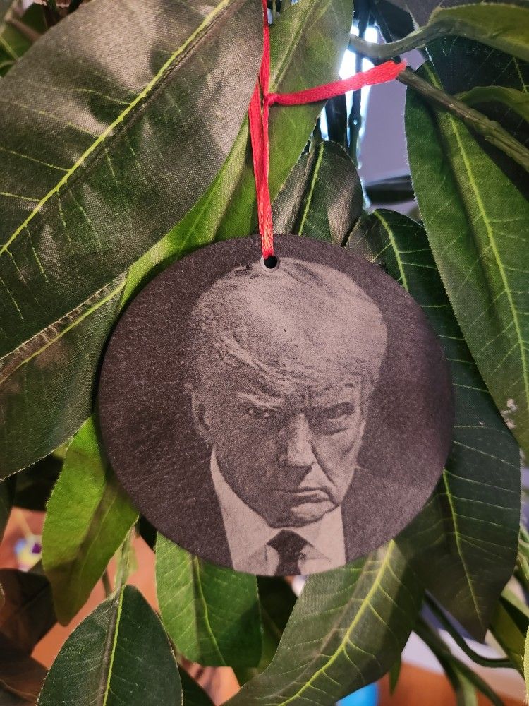 Trump Mugshot Christmas Ornament