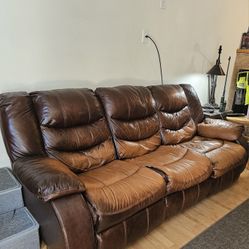 Free Leather Couch loveseat Recliner 