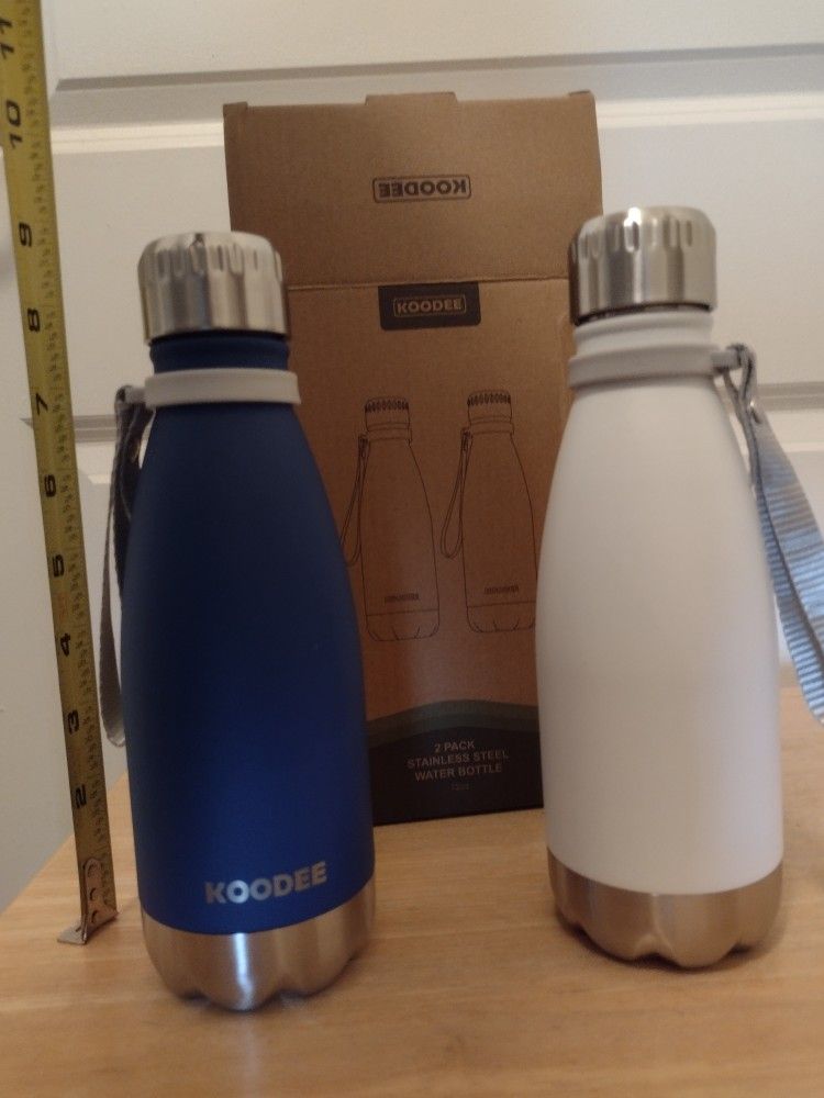 Water Bottles 12 Ounce Stainless Steel 2 Pack