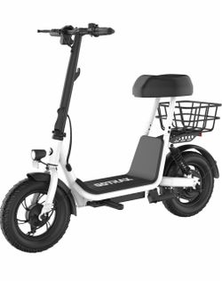 Gotrax A5 Electric Scooter w/ Seat for Adults, 12" Pneumatic Tire, Max 15.5 Miles&15.5 Mph Power by 400W Motor