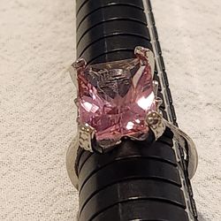 NEW Sterling Silver Ring with Pink Rhinestone.   Size 8.  Please let me know what size you want.  Bundle to save on shipping!   Please message me befo