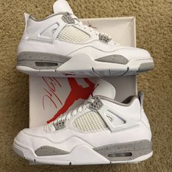 Size 11.5 (Pre owned, original box) - Air jordan 4 retro white Oreo 