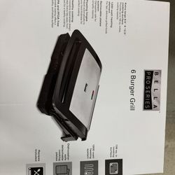 Brand New Bella Pro Series 6 Burger Grill 