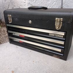 Craftsman Rally Tool Box 3 Drawer 21x12x9 Four Compartment 1990s Portable Heavy Duty Made 