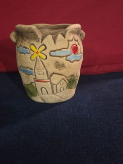 "Child's Church Drawing" plant pot
