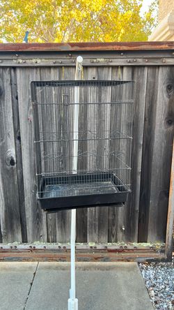 Black Metal Bird Cage with Stand