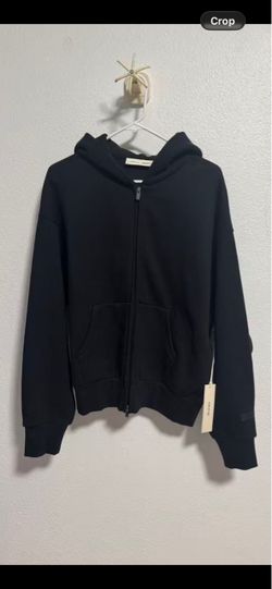 Black Zip-Up Hoodie with Tags essentials size xl and large