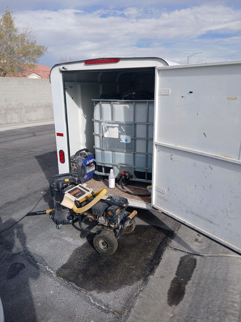 Trailer and Pressure Washer