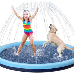 Kids Dog Splash Pad Sprinkler - Jasonwell Non Slip Dog Sprinkler Pad Splash Pool Puppy Dog Pool Summer Outdoor Water Toys Backyard Durable Splash Pad 