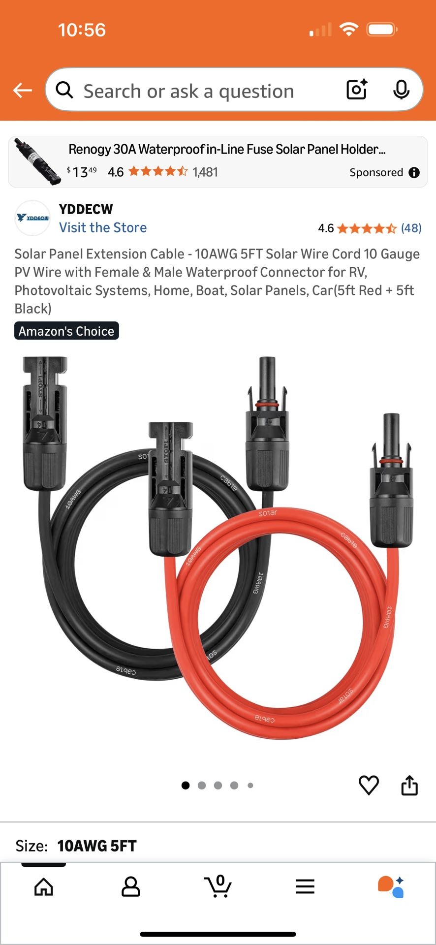 New- Solar Panel Extension Cable