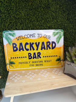 Backyard bar sign metal