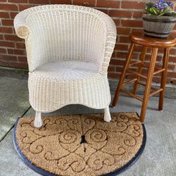 Wicker Chair In Antique White