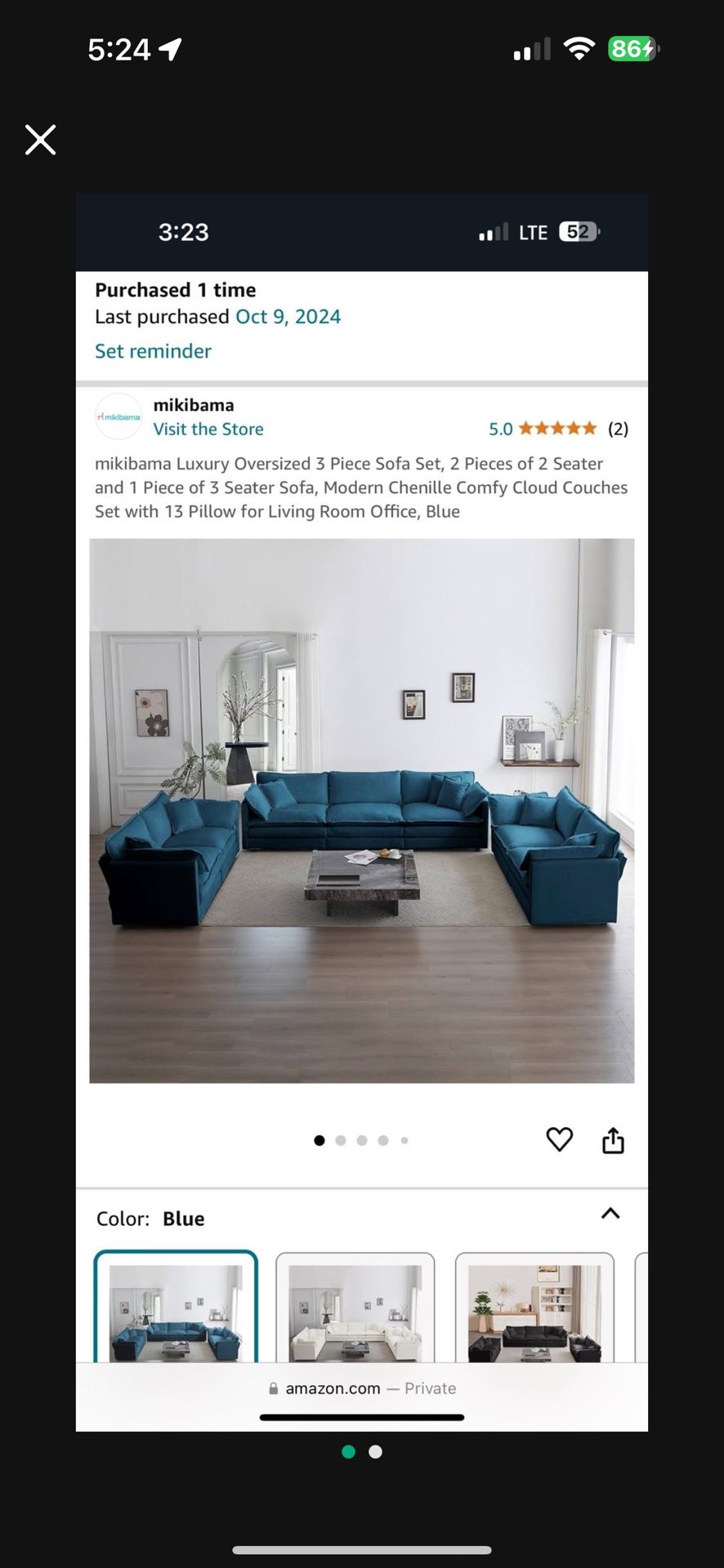 Blue Sofa Couch