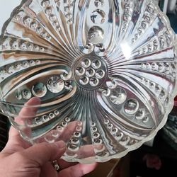 1950s Vintage Clear Glass Dessert Bowl.  