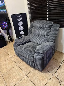 * Like New * corduroy 1pc modular gray recliner ( Free Delivery )