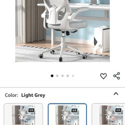 Ergonomic Office Chair, High Back Mesh Desk Chair with Molded Foam Cushion, Adjustable Headrest, Lumbar Support, Lock Function (All Beige)