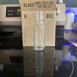 8oz Glass Bottles With Lids, 6pack
