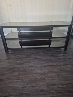 Glass TV stand Black