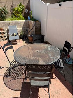 Metal table and chairs