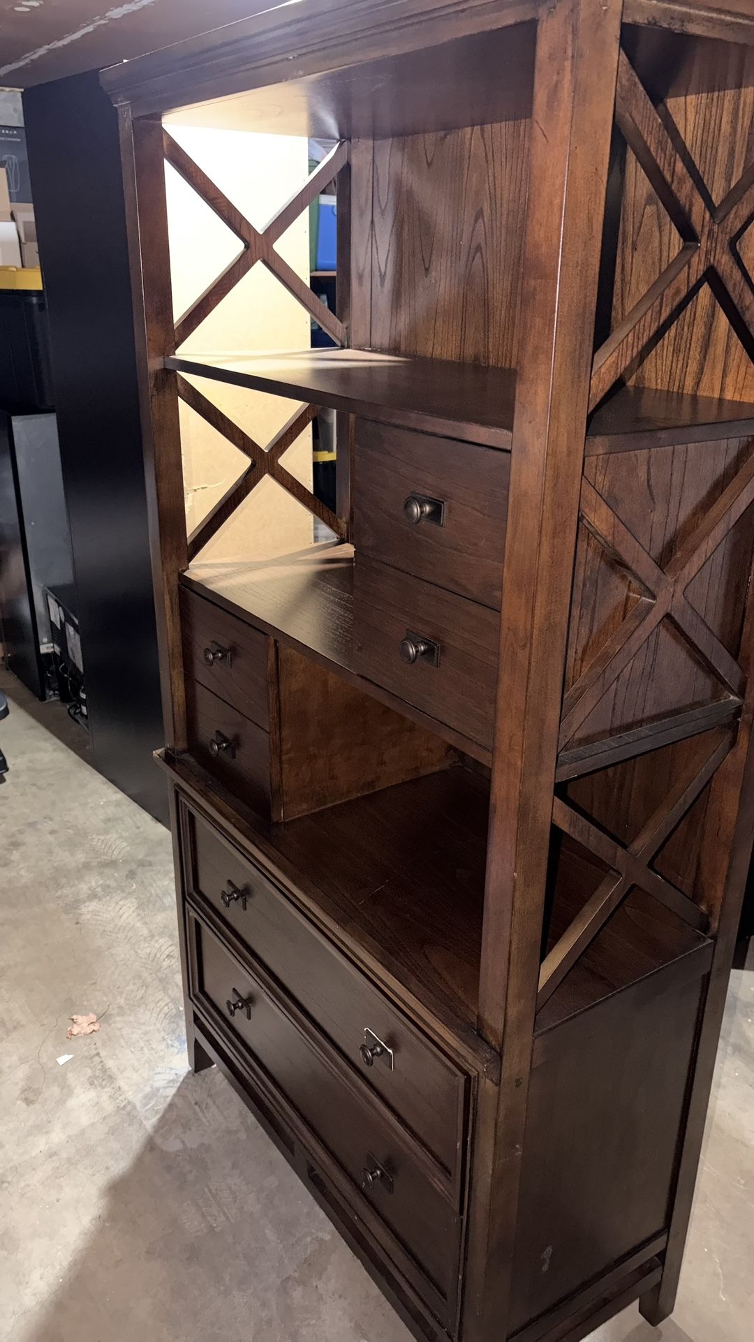 Large Wood Bookshelf With Drawers