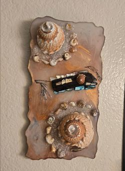 Handmade Seashell Resin Wall Art Plaque